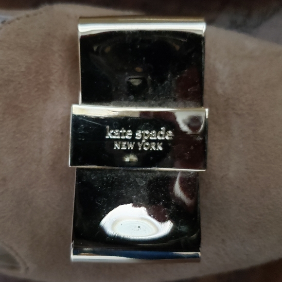 Kate Spade Silina Loafer Flat Suede Bow Gold Tan Brand 6.5 M - Picture 2 of 16